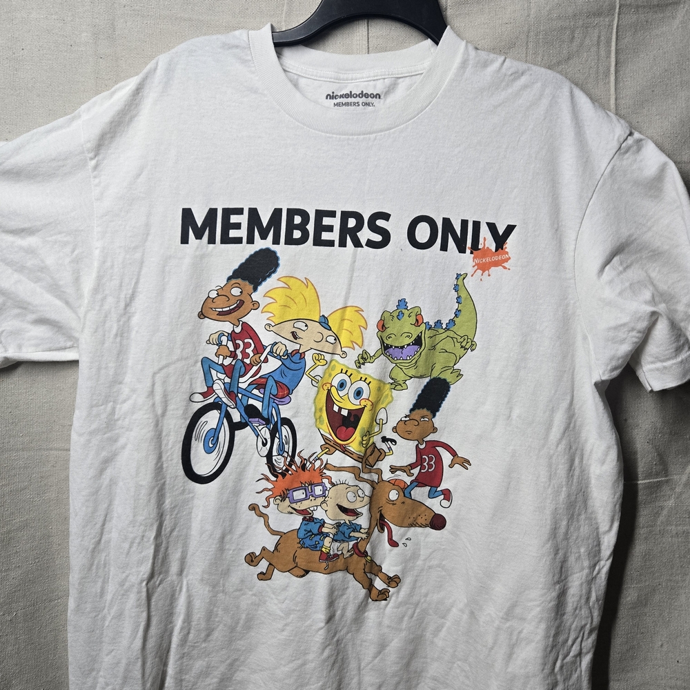 Nickelodeon White T-Shirt with Cartoon Characters